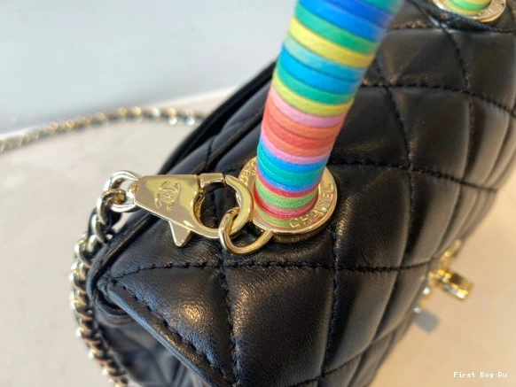 First Bag Ru BAG FLAP MINI TOP WITH HANDLE CHANEL 0708